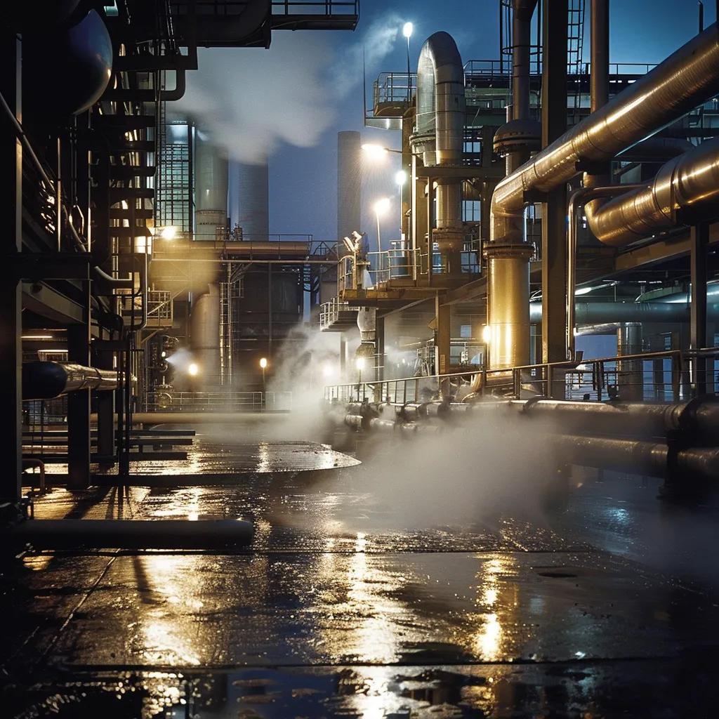 Metal nameplates displayed in harsh industrial environments, including outdoor machinery and high-temperature settings